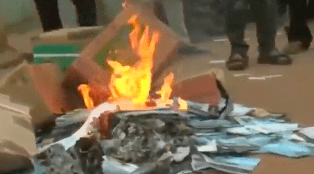 Karnataka: Hindutva groups set Christian religious books on fire